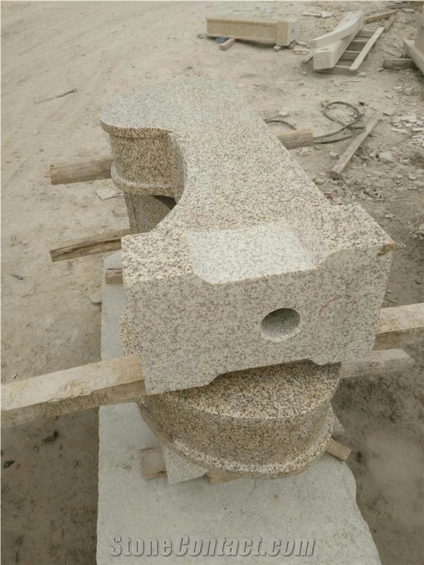 Light Grey Granite Shaped Carving External Bench and Garden Border Stone