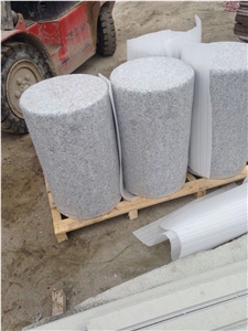 North G603 Silver Grey Granite Flamed Surface Parking Pillars Columns Parking Stop Stones Competitive Prices