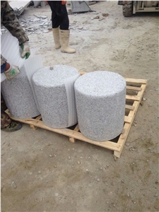 North G603 Silver Grey Granite Flamed Surface Parking Pillars Columns Parking Stop Stones Competitive Prices
