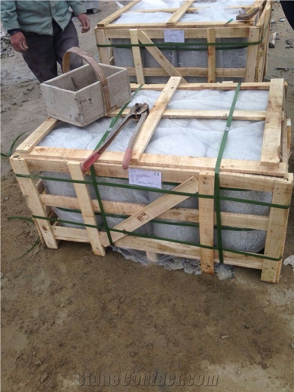 North G603 Silver Grey Granite Flamed Surface Parking Pillars Columns Parking Stop Stones Competitive Prices