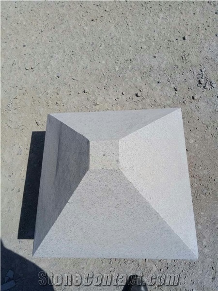Sd G603 Silver Grey Granite Shaped Pillars and Caps Flamed Surface Competitive Prices