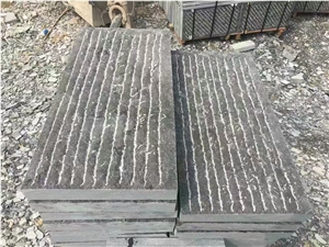 Shandong Blue Limestone Natural Surface Chiseled Paver and Wall Cladding
