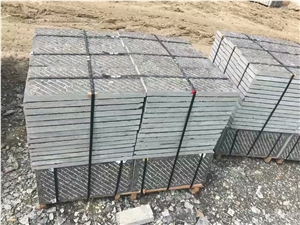 Shandong Blue Limestone Natural Surface Chiseled Paver and Wall Cladding