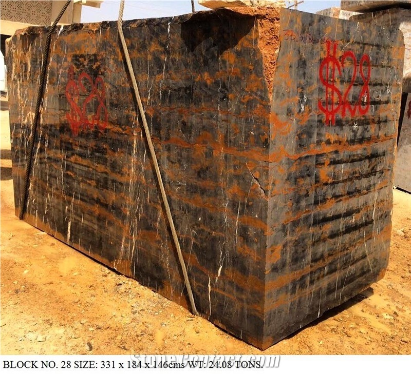 B/G Michelangelo Black and Gold Marble Blocks