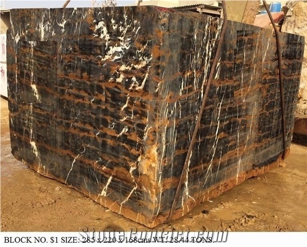 B/G Michelangelo Black and Gold Marble Blocks