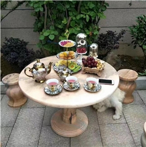Wanxia Red Marble Garden Decoration Table Sets Wanxia Red Marble Garden Decoration Table Sets