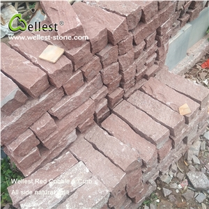 China Ocean Red Porhyry Narual Split Cube Cobble Paver for Patio and Garden