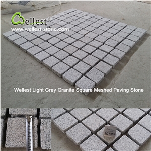 G603 Lunar Pearl Light Grey Granite Sqaure Meshed Patio Paving Stone