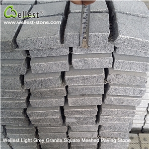 G603 Lunar Pearl Light Grey Granite Sqaure Meshed Patio Paving Stone