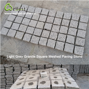 G603 Lunar Pearl Light Grey Granite Sqaure Meshed Patio Paving Stone