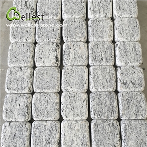 Spray White,Wave White,Sea Wave Flower Granite Cobble Stone,Granite Cube Stone