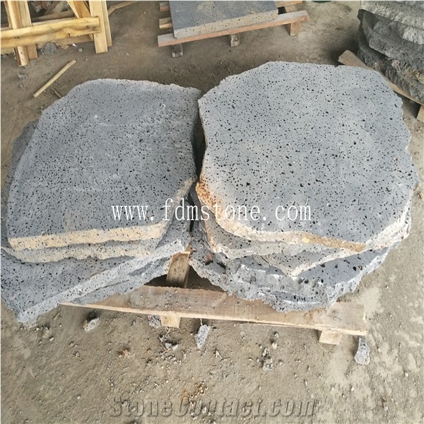 Volcanic Black Lava Stone Crazy Paving Stone,Outdoor Garden Stepping Stone,Landscaping Stone Paver