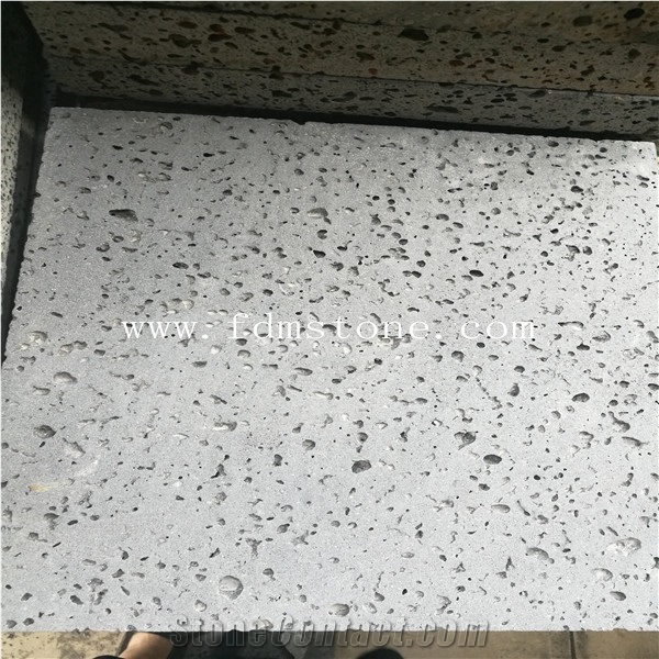 Volcanic Rock Ants Line Sandblasted Walling Tiles, Sandblasted Black Lava Flooring Tiles,Project Size