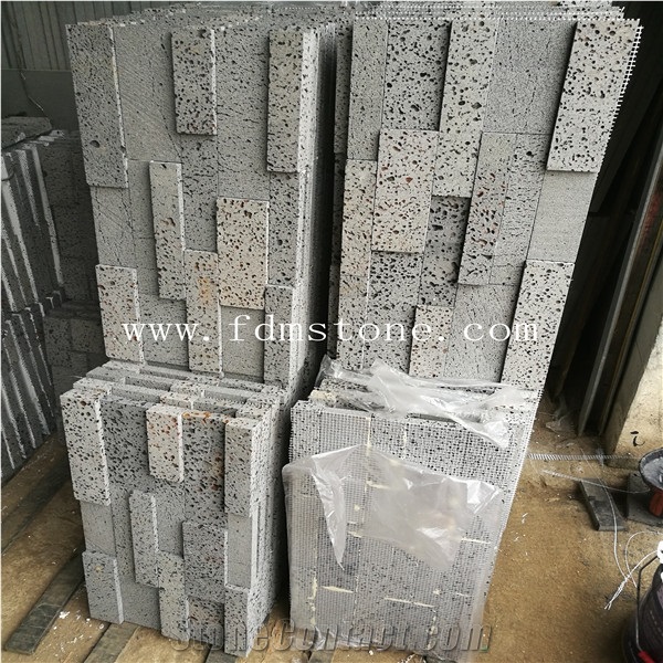 Volcanic Rock Ants Line Slab and Cut to Size,Brushed Tiles