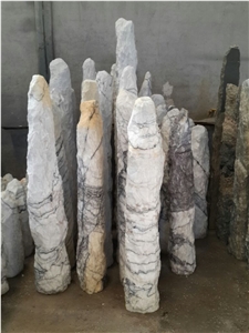 Levander Monolith Marble Garden Stones, Lilac Marble Garden Stones