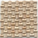 Teak 3d Mosaic Tile, Beige Sandstone Mosaic