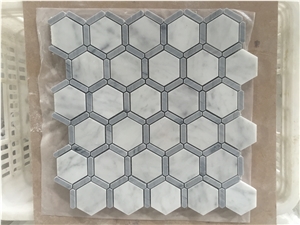 Bianco Carrara White Marble Hexagon Mosaic