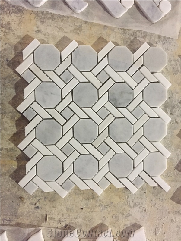 Bianco Carrara White Marble Hexagon Mosaic