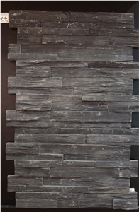 Charcoal Grey Cultural Stone,Rock Face,Black Stacked Stone Veneer