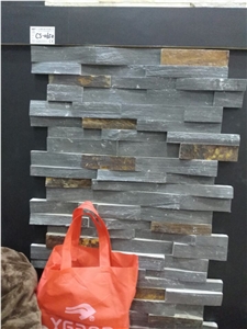Charcoal Rust Slate Ledger Panels, Cultured Stone