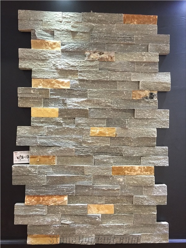 Charcoal Rust Slate Ledger Panels, Cultured Stone