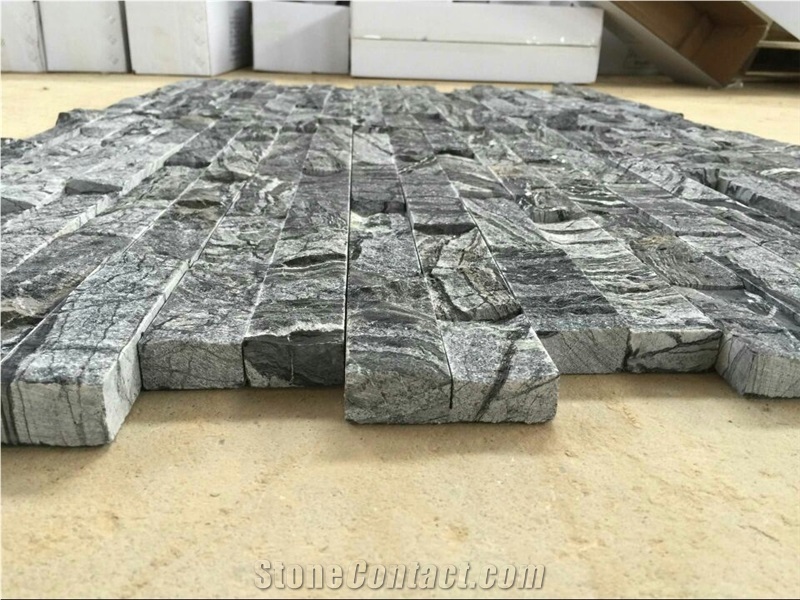 Glacial Black Cultured Stone, Stacked Stone Veneer Wall Cladding
