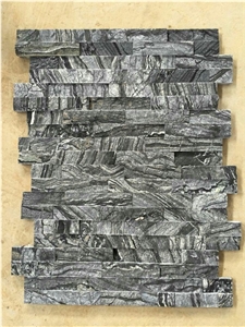 Glacial Black Cultured Stone, Stacked Stone Veneer Wall Cladding