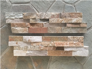 Golden Quartzite Rock Face,Stacked Stone Veneer, Corner Rock Veneer