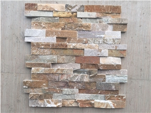 Golden Quartzite Rock Face,Stacked Stone Veneer, Corner Rock Veneer
