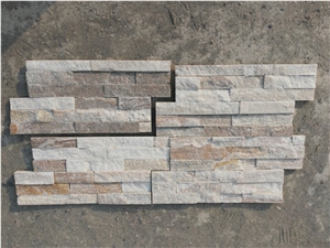 Golden Wood Veins Quartzite Cultured Stone 35*18 Pattern