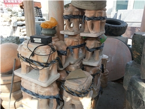 Marble Stool with Elephant Sculpture