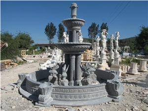Natural Stone Water Fountain with Pool for Exterior
