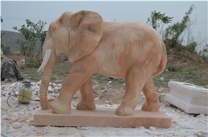 Pink Marble Elephant Sculpture Garden Sculptures Animal Statues