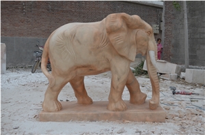 Pink Marble Elephant Sculpture Garden Sculptures Animal Statues