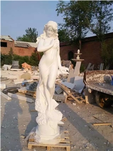 Pure White Marble Lady Statue Sculpture