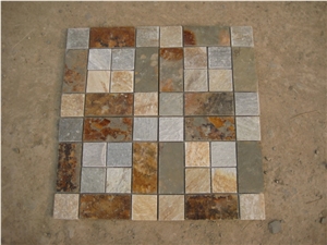 Slate Linear Strips Mosaic, Mosaic Pattern
