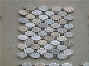 Slate Linear Strips Mosaic, Mosaic Pattern