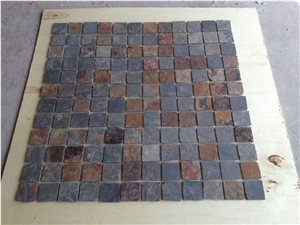 Slate Linear Strips Mosaic, Mosaic Pattern