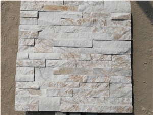 White Cream Marble Ledger Panels Cultured Stone