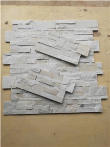 White Cream Quartzite Ledge Stone, Stacked Stone Panels
