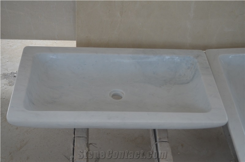 White Marble Basin for Bathroom,Sink