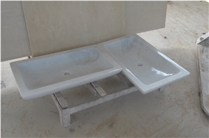 White Marble Basin for Bathroom,Sink