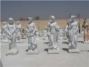 White Marble Four Seasons Statue Sculpture