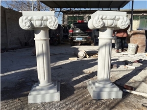 White Marble Pedestal Column White Marble Pedestal Column