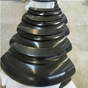 Factory Directly Black Granite Column Bases/Tops, Natural Stone Columns, Sculptured Columns for Sale