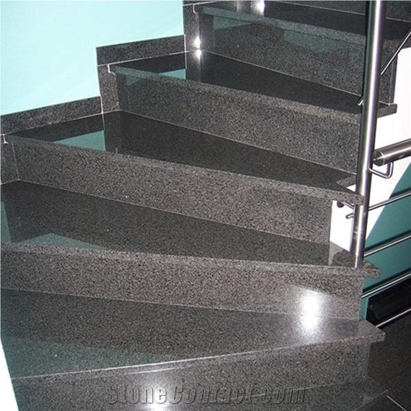 G654 Granite Honed Steps & Risers, G654 Padang Black Granite Stairs & Steps