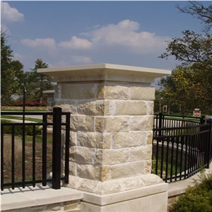 Golden Sesame Yellow Rusty Granite G682 Split Palisade,Garden Pillars,Cleft Fence ,Retaining Wall,Pineappled Column,Garden Decoration Stone
