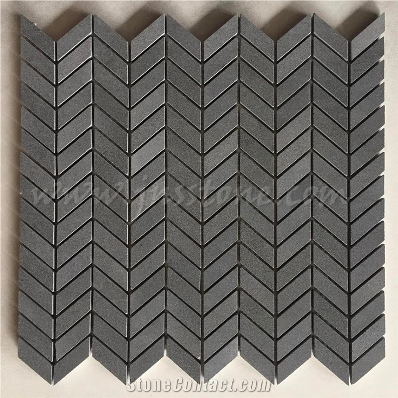 China Grey Basalt Mosaics / Honed Mosaic Tiles / Inca Grey / Basaltina / Basalto / Bazalt for Walling , Cladding