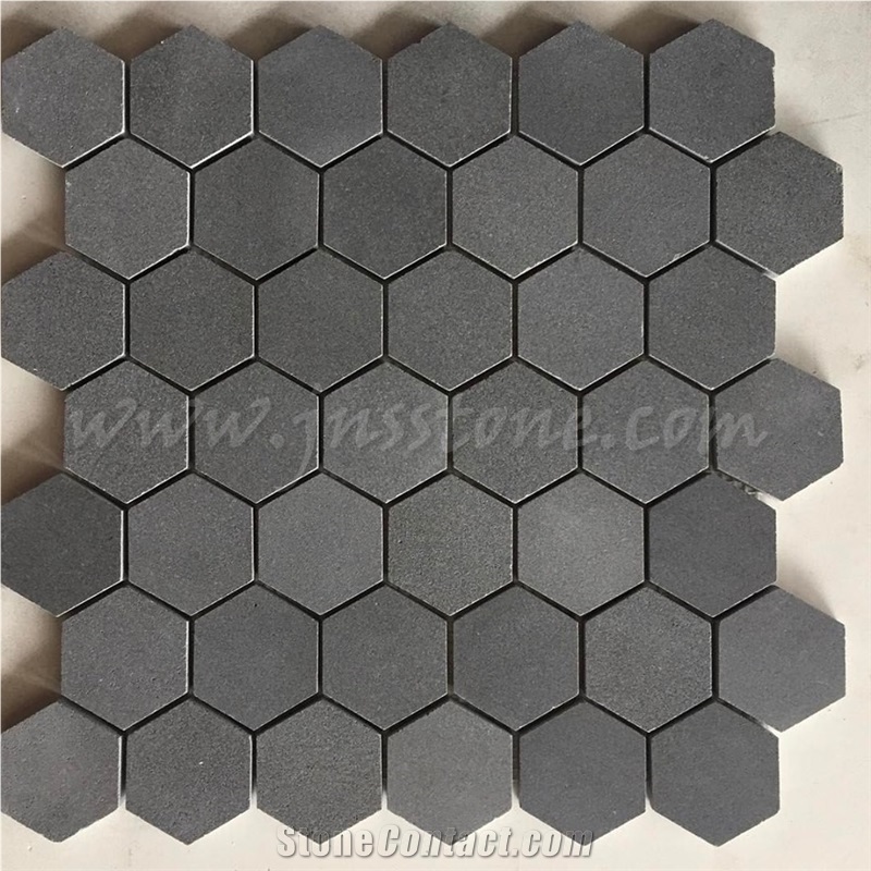 China Grey Basalt Mosaics / Honed Mosaic Tiles / Inca Grey / Basaltina / Basalto / Bazalt for Walling , Cladding