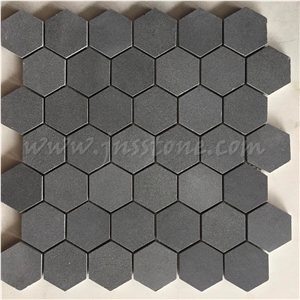 China Grey Basalt Mosaics / Honed Mosaic Tiles / Inca Grey / Basaltina / Basalto / Bazalt for Walling , Cladding